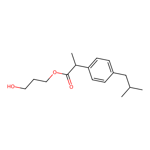 3-Hydroxypropyl 2-[4-(2-methylpropyl)phenyl]propanoate structure