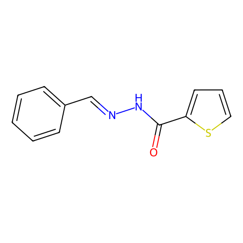N'-benzylidene-2-thiophenecarbohydrazide structure