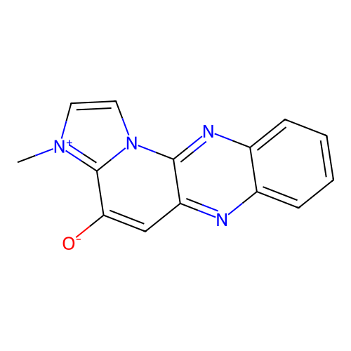 3-Methylimidazo[1',2':1,6]pyrido[2,3-b]quinoxalin-3-ium-4-olate structure