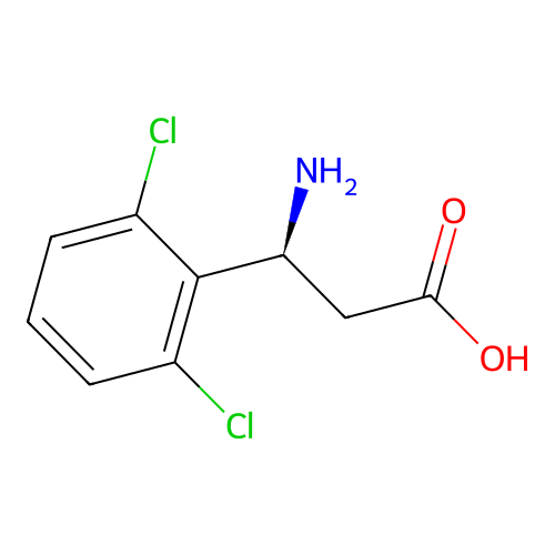(3S)-3-amino-3-(2,6-dichlorophenyl)propanoic acid structure