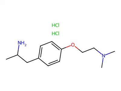 Benzeneethanamine, 4-(2-(dimethylamino)ethoxy)-alpha-methyl-, dihydrochloride structure