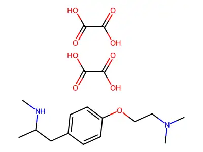 N,alpha-Dimethyl-4-(2-(dimethylamino)ethoxy)benzeneethanamine ethanedioate (1:2) structure