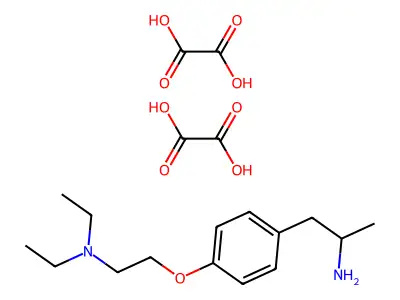 Benzeneethanamine, 4-(2-(diethylamino)ethoxy)-alpha-methyl-, ethanedioate (1:2) structure