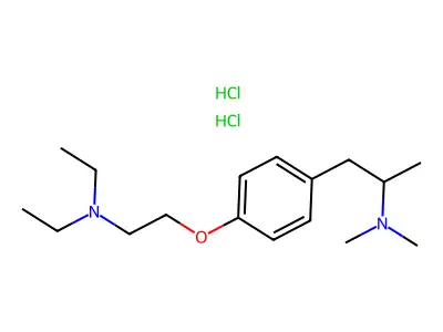4-(2-(Diethylamino)ethoxy)-N,N,alpha-trimethylbenzeneethanamine dihydrochloride structure