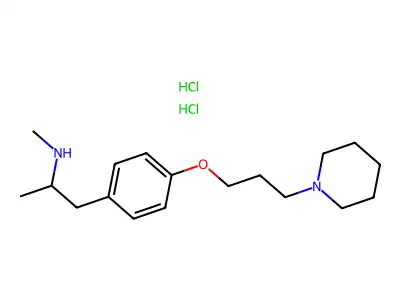 N,alpha-Dimethyl-4-(3-(1-piperidinyl)propoxy)benzeneethanamine dihydrochloride structure