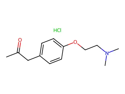 2-Propanone, 1-(4-(2-(dimethylamino)ethoxy)phenyl)-, monohydrochloride structure