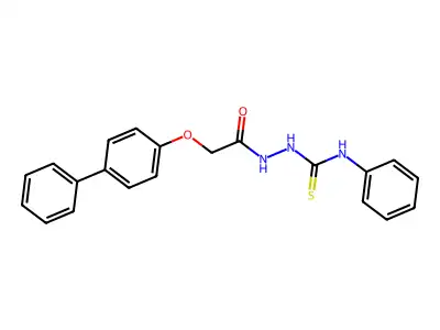Acetic acid, ((1,1'-biphenyl)-4-yloxy)-, 2-((phenylamino)thioxomethyl)hydrazide structure