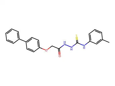 Acetic acid, ((1,1'-biphenyl)-4-yloxy)-, 2-(((3-methylphenyl)amino)thioxomethyl)hydrazide structure