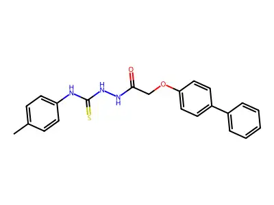Acetic acid, ((1,1'-biphenyl)-4-yloxy)-, 2-(((4-methylphenyl)amino)thioxomethyl)hydrazide structure