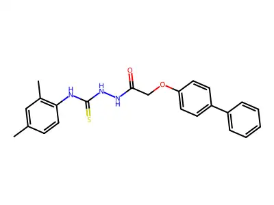 Acetic acid, ((1,1'-biphenyl)-4-yloxy)-, 2-(((2,4-dimethylphenyl)amino)thioxomethyl)hydrazide structure