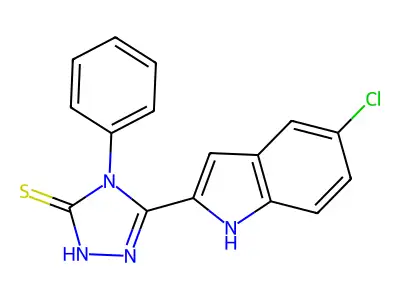 3H-1,2,4-Triazole-3-thione, 2,4-dihydro-5-(5-chloro-1H-indol-2-yl)-4-phenyl- structure
