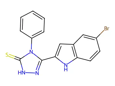 3H-1,2,4-Triazole-3-thione, 2,4-dihydro-5-(5-bromo-1H-indol-2-yl)-4-phenyl- structure