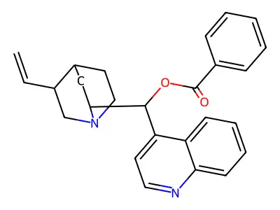 Cinchonine, O-benzoyl derivative of structure