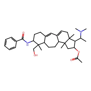 O-Acetyl-N-benzoylbuxidienine structure