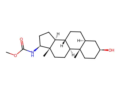 Methyl hydrogen (3-hydroxyandrostan-17-yl)carbonimidate structure