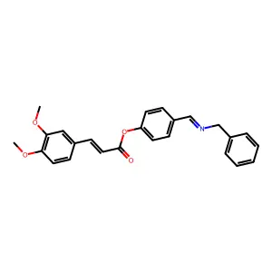 [4-(benzyliminomethyl)phenyl] (E)-3-(3,4-dimethoxyphenyl)prop-2-enoate structure