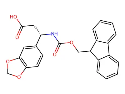 3-(1,3-dioxaindan-5-yl)-3-({[(9H-fluoren-9-yl)methoxy]carbonyl}amino)propanoic acid structure