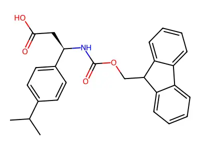 3-({[(9H-fluoren-9-yl)methoxy]carbonyl}amino)-3-[4-(propan-2-yl)phenyl]propanoic acid structure