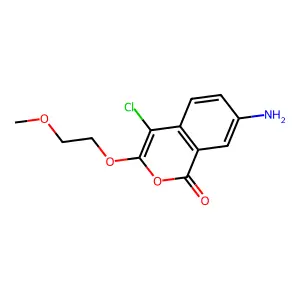 7-Amino-4-chloro-3-(2-methoxyethoxy)-1H-2-benzopyran-1-one structure