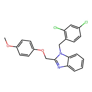 1-[(2,4-Dichlorophenyl)methyl]-2-[(4-methoxyphenoxy)methyl]benzimidazole structure