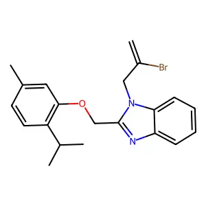 1-(2-Bromoprop-2-enyl)-2-[(5-methyl-2-propan-2-ylphenoxy)methyl]benzimidazole structure