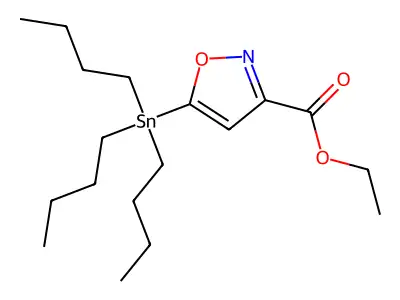 Ethyl 5-(tributylstannyl)-1,2-oxazole-3-carboxylate structure
