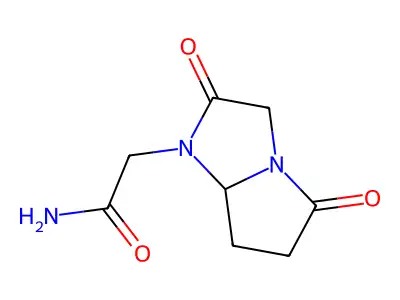 1H-Pyrrolo(1,2-a)imidazole-1-acetamide, hexahydro-2,5-dioxo- structure