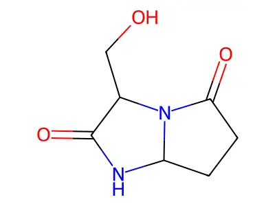 1H-Pyrrolo(1,2-a)imidazole-2,5(3H,6H)-dione, dihydro-3-(hydroxymethyl)- structure