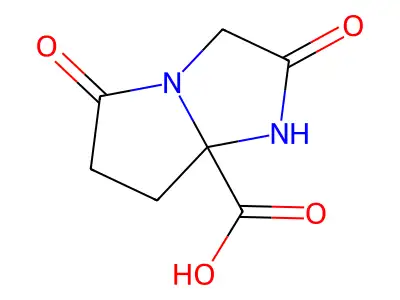 1H-Pyrrolo(1,2-a)imidazole-7a(5H)-carboxylic acid, tetrahydro-2,5-dioxo- structure