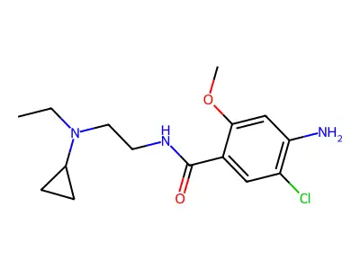 Benzamide, 4-amino-5-chloro-N-(2-(cyclopropylethylamino)ethyl)-2-methoxy- structure