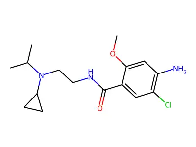Benzamide, 4-amino-5-chloro-N-(2-(cyclopropyl(1-methylethyl)amino)ethyl)-2-methoxy- structure