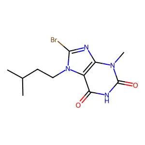 8-Bromo-7-isopentyl-3-methyl-1H-purine-2,6(3H,7H)-dione structure