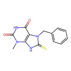 7-benzyl-3-methyl-8-sulfanyl-3,7-dihydro-1H-purine-2,6-dione structure