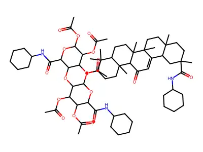 [2,3-diacetyloxy-6-(cyclohexylcarbamoyl)-5-[4,5-diacetyloxy-6-(cyclohexylcarbamoyl)-2-[[11-(cyclohexylcarbamoyl)-4,4,6a,6b,8a,11,14b-heptamethyl-14-oxo-2,3,4a,5,6,7,8,9,10,12,12a,14a-dodecahydro-1H-picen-3-yl]oxy]oxan-3-yl]oxyoxan-4-yl] acetate structure