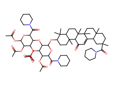 [5-[2-[[4,4,6a,6b,8a,11,14b-heptamethyl-14-oxo-11-(piperidine-1-carbonyl)-2,3,4a,5,6,7,8,9,10,12,12a,14a-dodecahydro-1H-picen-3-yl]oxy]-4,5-diacetyloxy-6-(piperidine-1-carbonyl)oxan-3-yl]oxy-2,3-diacetyloxy-6-(piperidine-1-carbonyl)oxan-4-yl] acetate structure