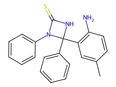 4-(2-Amino-5-methylphenyl)-1,4-diphenyl-1,4-dihydro-1,3-diazete-2-thiol structure
