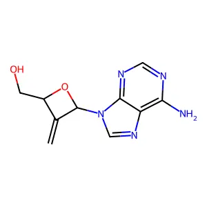2-Oxetanemethanol, 4-(6-amino-9H-purin-9-yl)-3-methylene-, (2S,4R)- structure