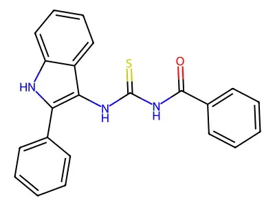 N-(((2-Phenyl-1H-indol-3-yl)amino)thioxomethyl)benzamide structure
