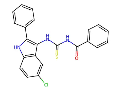 Benzamide, N-(((5-chloro-2-phenyl-1H-indol-3-yl)amino)thioxomethyl)- structure
