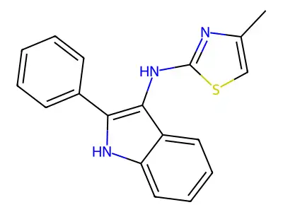 N-(4-Methyl-2-thiazolyl)-2-phenyl-1H-indol-3-amine structure