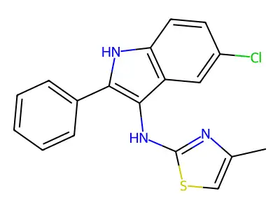 5-Chloro-N-(4-methyl-2-thiazolyl)-2-phenyl-1H-indol-3-amine structure