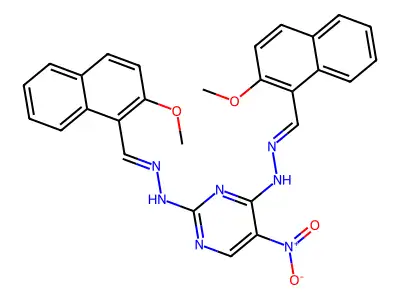 2-N,4-N-bis[(E)-(2-methoxynaphthalen-1-yl)methylideneamino]- structure