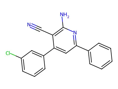 2-Amino-4-(3-chlorophenyl)-6-phenylpyridine-3-carbonitrile structure