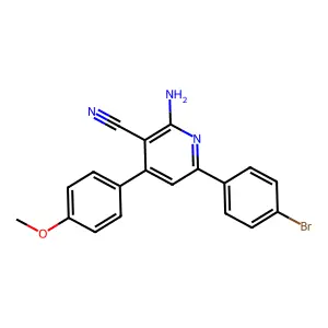 2-Amino-6-(4-bromophenyl)-4-(4-methoxyphenyl)nicotinonitrile structure