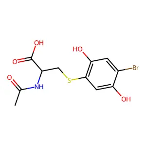2-bromo-5-(N-acetylcystein-S-yl)hydroquinone structure