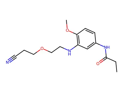 Propanamide, N-(3-((2-(2-cyanoethoxy)ethyl)amino)-4-methoxyphenyl)- structure