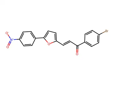 (E)-1-(4-bromophenyl)-3-[5-(4-nitrophenyl)furan-2-yl]prop-2-en-1-one structure