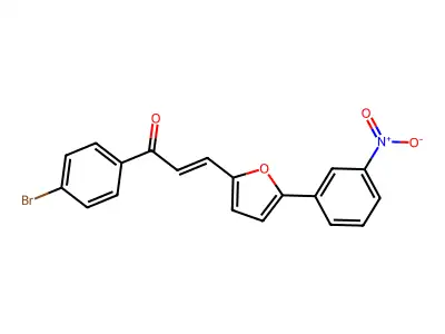 (E)-1-(4-bromophenyl)-3-[5-(3-nitrophenyl)furan-2-yl]prop-2-en-1-one structure