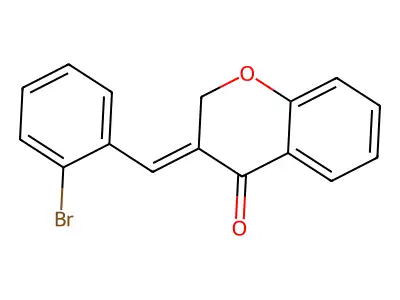 (3E)-3-((2-Bromophenyl)methylene)-2,3-dihydro-4H-1-benzopyran-4-one structure