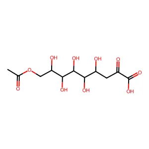 9-O-Acetyl-2-keto-3-deoxyglycero-galacto-nononic acid structure
